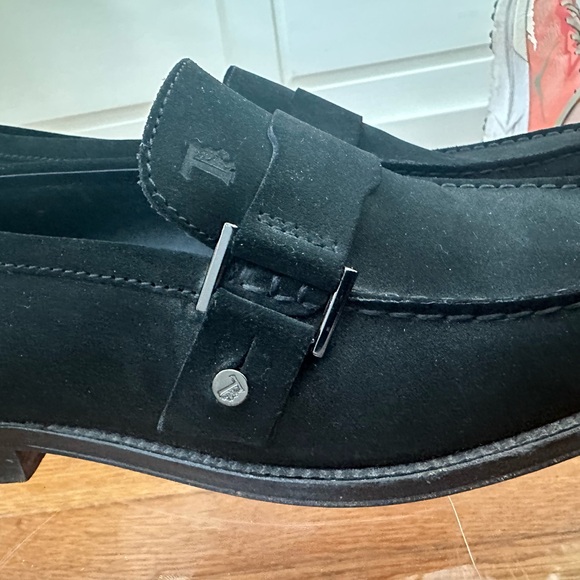 Tod’s Black Suede Loafer with Sleek Side Buckle Size 8 main image 11